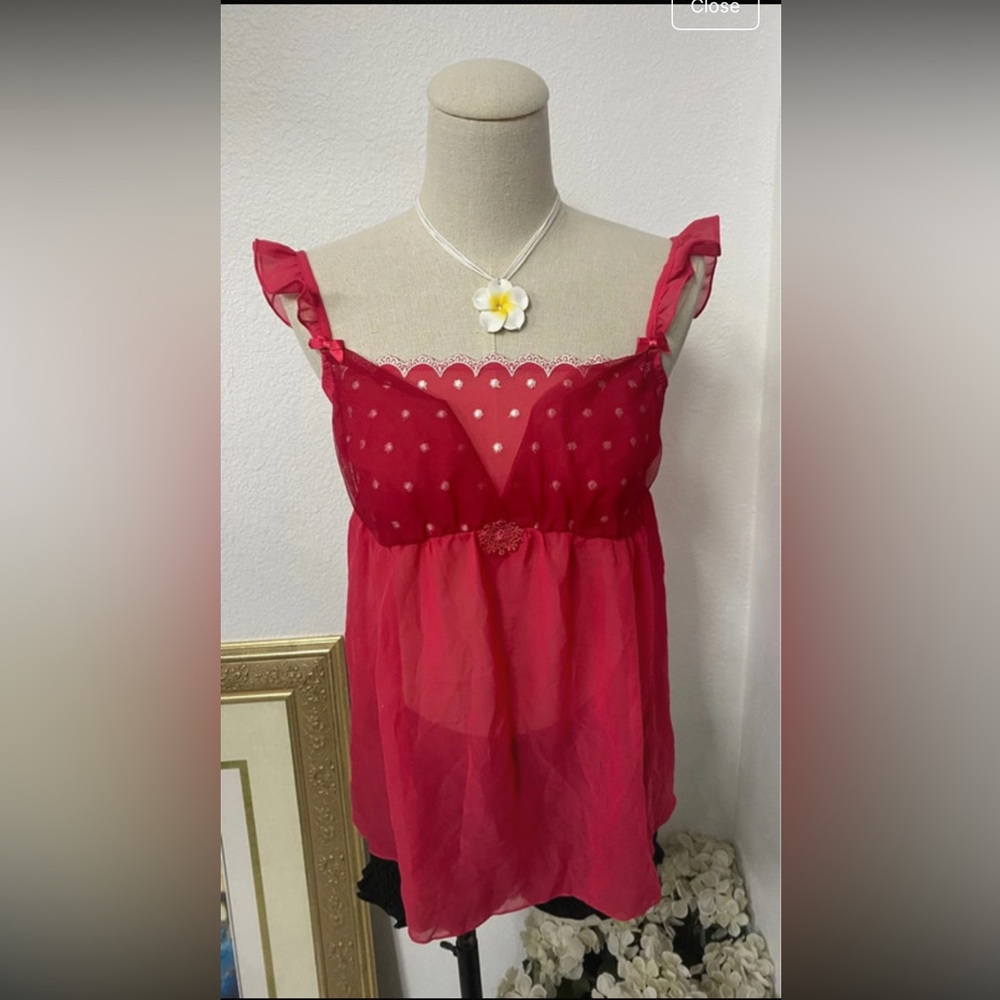 Women's Olive Camisole with Lace Trim - Picture 3 of 8